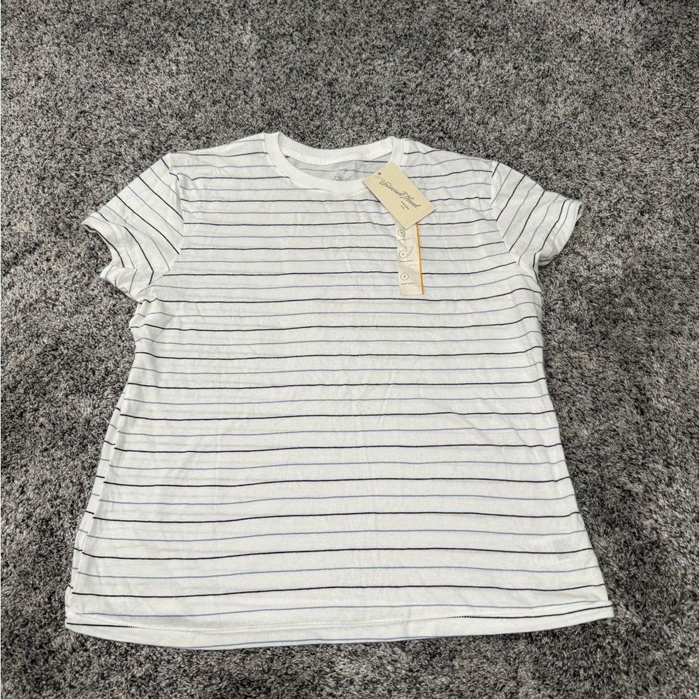 Universal Thread White and Black Striped Tee